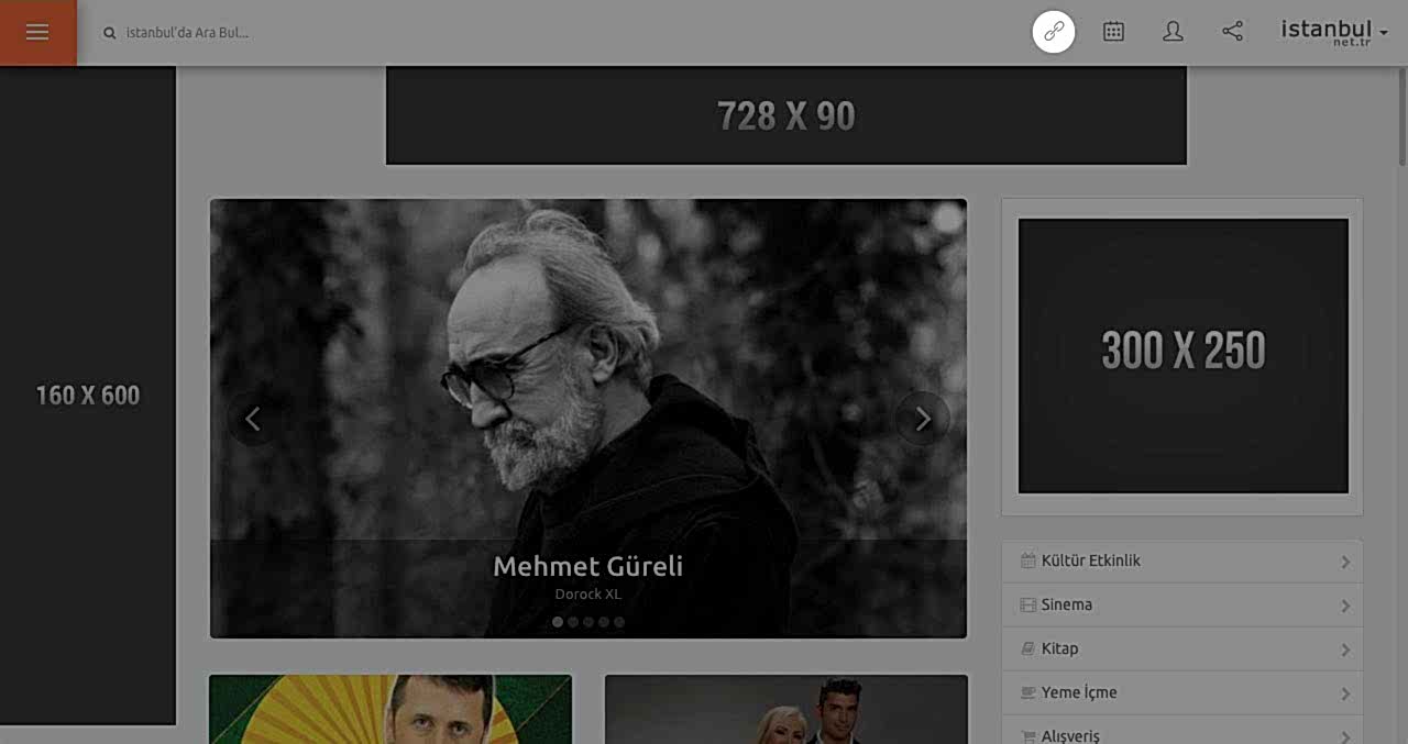 Üst bağlantılar - kanallar menüsü